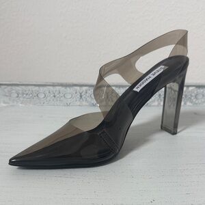 Steve Madden Black and Clear Heels